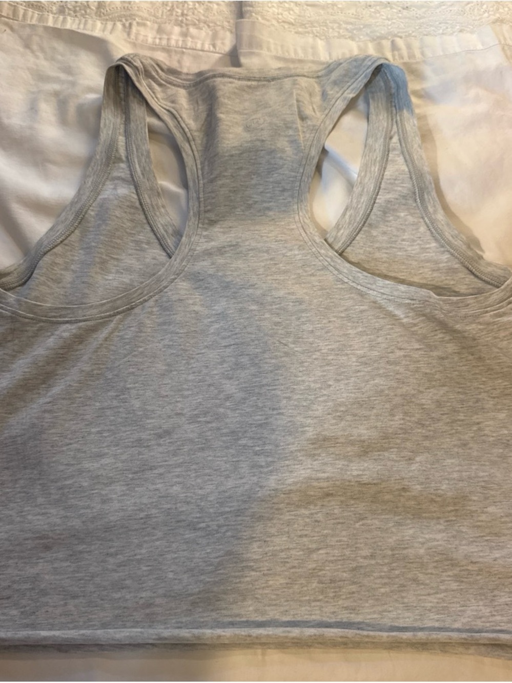lululemon athletica Light Heather Gray Racerback Crop Tank